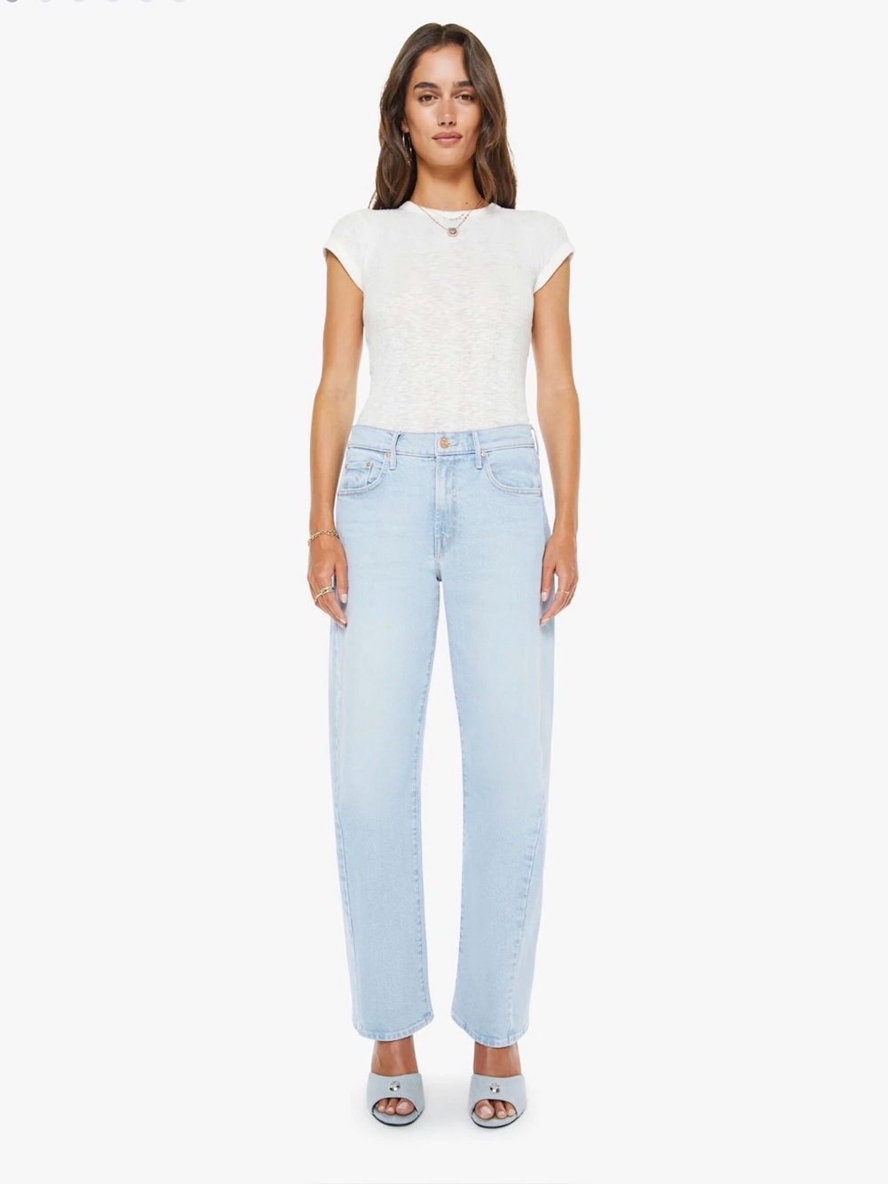 MOTHER the mid rise half-pipe hover jean in instant replay Size 27